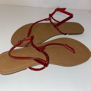 Forever 21 Red Metallic Sandals
